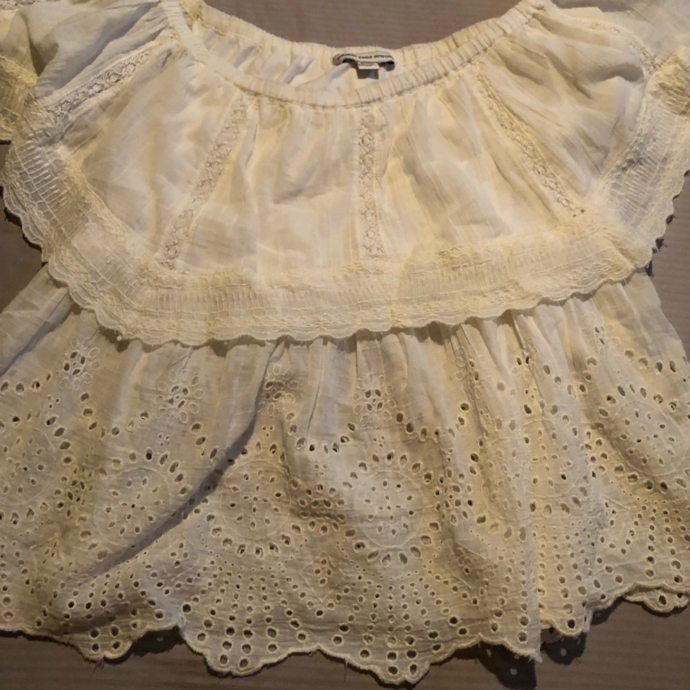 American eagle white lace top